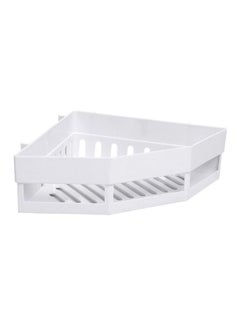 Buy Wall Mounted Corner Shelf White 27x6x18.5cm in UAE