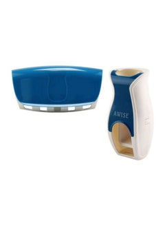 Buy Fully Automatic Toothpaste Extruder And Toothbrush Holder Blue in Saudi Arabia