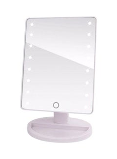 Buy Rotatable LED Light Mirror White 22 x 17cm in UAE