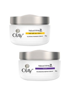 Buy Pack Of 2 Natural White Day And Night Cream SPF24 50grams in UAE
