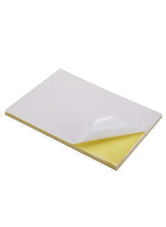 Buy 100 Sheets A4 Adhesive Sticker Paper For Laser Inkjet Printer Matte White in UAE