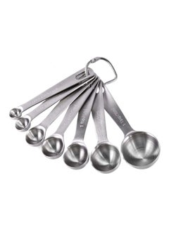 Buy 6-Piece Measuring Spoons Set Silver 1 Table Spoon - 15ml, 1/2 Table Spoon - 7.5ml, 1 Tea Spoon - 5ml, 1/2 Tea Spoon - 2.5ml, 1/4 Tea Spoon - 1.25ml, 1/8 Tea Spoon - 0.6ml in UAE