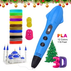 Buy 3D Printing Pen With 12 Colors Blue in Saudi Arabia