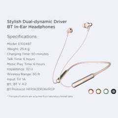 1MORE E1024BT Stylish Dual-Dynamic Driver Wireless Bluetooth In-Ear  Headphone Pink UAE | Dubai, Abu Dhabi