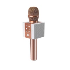 Buy 008 2 in 1 Handheld Wireless Bluetooth Karaoke Microphone LU-V5-182 Rose Gold/White in UAE