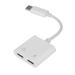 Buy Type C Audio Headset Adapter USB Power Charging Port White in Saudi Arabia