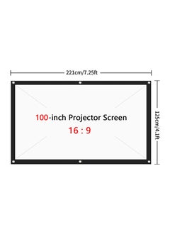 Buy 100-Inch Foldable Projector Screen C10078-100 White in UAE