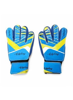 Buy Latex Soccer Football Goalkeeper Gloves Blue 6cm in Saudi Arabia