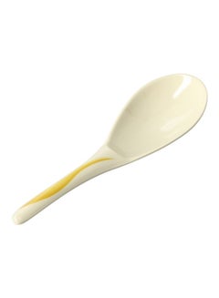 Buy Melamine Printed Rice Spoon Beige/Green 8.5inch in UAE