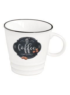 Buy Kitchen Basic Coffee Cup White/Black 350ml in UAE