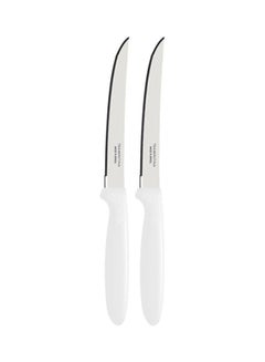 Buy 2-Piece Tramontina Steak Knife Set White/Silver 23.1 x 1.1 x 2.3cm in UAE