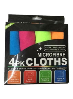 Buy 4-Piece Microfiber Towel Set Multicolor 30x30cm in UAE