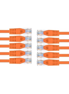 Buy 10-Piece Cat 6 Ethernet LAN Cable Orange in UAE