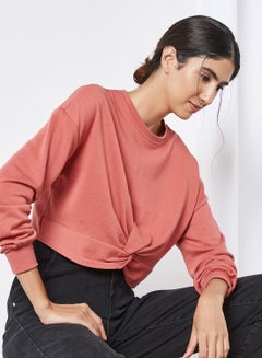 Buy Twist Front Sweatshirt Mineral Red in Saudi Arabia