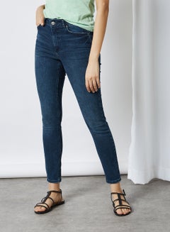 Buy Mid Rise Skinny Fit Jeans Dark Blue Denim in Saudi Arabia