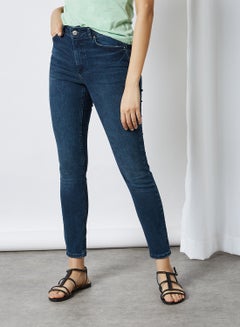 Buy Mid Rise Skinny Fit Jeans Dark Blue Denim in UAE