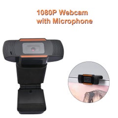Buy 1080P Webcam with Microphone HD Black/Orange in UAE