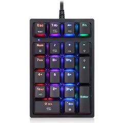 اشتري لوحة مفاتيح ميكانيكية K24 سلكية ورقمية باللغة الإنجليزية أسود في الامارات