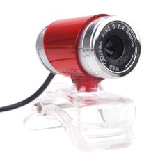 Buy USB 2.0 0.3 Million Pixels 360 Degree HD Webcam Red/Silver in UAE