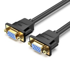 Buy DAHBF VGA Female To Female Extender Cable Wire For Projector PC Monitors TV Black in UAE