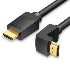 اشتري كابل AAQBH لمنفذ HDMI 2.0 يدعم دقة 4K بزاوية يمنى 270 درجة ثلاثي الأبعاد أسود في السعودية