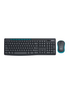 Buy Wireless Keyboard With Mouse Set Black/Blue in Saudi Arabia