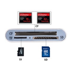 Buy Multi-function Type-C USB 3.0 Card Reader Silver in Saudi Arabia