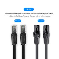 Buy Cat 6 Gigabit Fast Speed Flat RJ45 LAN Cable for Home Business Black in Saudi Arabia