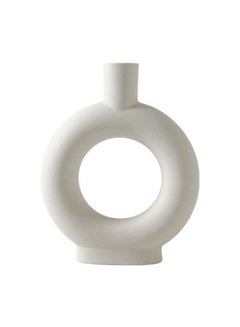 Buy Decorative Ceramic Vase White 23x4x18cm in UAE