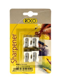 Buy 4-Piece Double Hole Pocket Sharpener Set Silver in Saudi Arabia