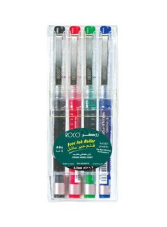 اشتري طقم قلم حبر سائل سن رفيع مكون من 4 قطع متعدد الألوان في السعودية