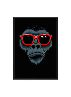 Buy Gorilla Printed Wooden Framed Poster White/Red 22x32cm in Saudi Arabia