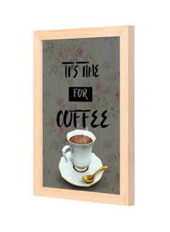 Buy Coffee Printed Wooden Framed Wall Art Grey/Black/White 23x33centimeter in Saudi Arabia