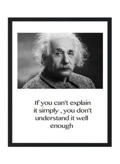 Buy Albert Einstein Printed Framed Wall Art White/Black/Grey 33x22x2centimeter in Saudi Arabia