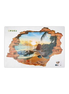 Buy 3D Sunshine Beach Scenery Wall Sticker Multicolour in UAE