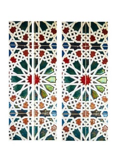 Buy Kaleidoscope 3D Door Wall Sticker White/Red/Green 98x49cm in UAE