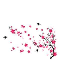 Buy Floral Wall Sticker Pink/Black 60x90centimeter in UAE