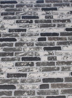 Buy Vintage 3D Retro Brick Pattern Wallpaper Black/Grey/White 53x1000centimeter in UAE
