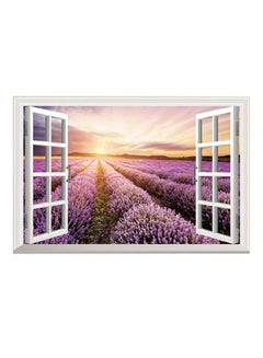 Buy 3D Window Style Frame Wall Sticker Purple/White/Yellow 60x90centimeter in UAE