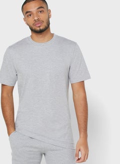 Buy Basic Crew Neck T-Shirt Grey in UAE