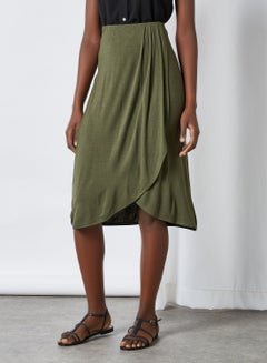 Buy Draped Midi Skirt Forest Night in Saudi Arabia