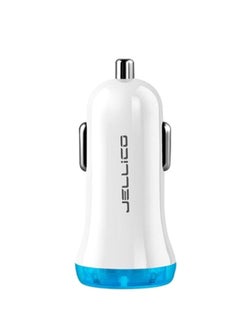 Buy 5V 3.1A Dual USB Car Charger Blue/White in Saudi Arabia