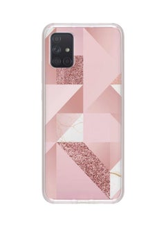 Buy Classic Clear Series Marble Printed Case Cover For Samsung Galaxy A51 Pink/White in UAE