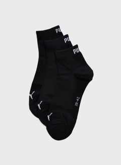 Buy Pack Of 3 Quarter Socks Black in UAE