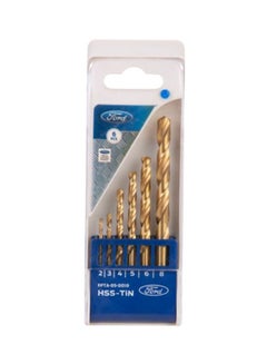 Buy 6-Piece Hss Tin Drill Bits Set Copper in UAE