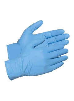 Buy 200-Piece Nitrile Disposable Gloves Blue Medium in UAE