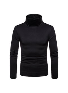 Buy Men Thermal Cotton Sweaters Stretch High Neck Black in Saudi Arabia