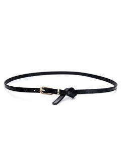Buy Black Leather Belt For Women Black/Gold in UAE
