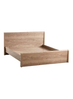 Buy Curvy Wooden Bed Brown 193x100x213centimeter in Saudi Arabia