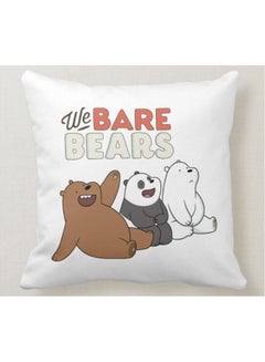 Buy We Bare Bears Printed Decorative Pillow White 40x40centimeter in UAE